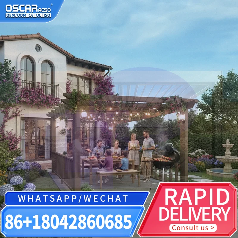 Wholesale 3x3 3x4 4x4 6x4m Modern Garden Aluminium Pergola Motorized with Zip Screen pergola
