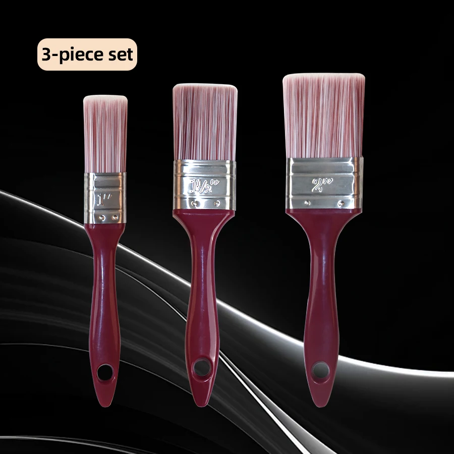 3pcs ProCraft Paint Brush Set, Multi-Angle Precision, Quick-Dry, Non-Splintering Bristles, for Efficient Painting