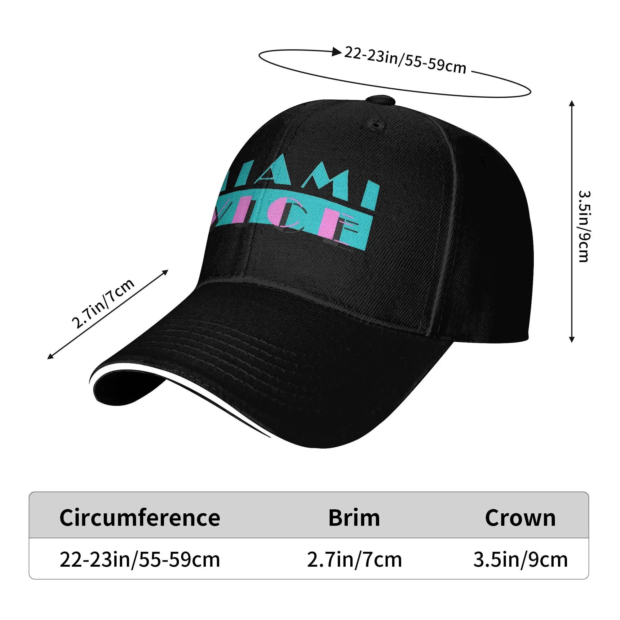 Miami Vices Sun Baseball Cap  Spring Vintage Trucker Hat For Female Male Hiking Fishing Baseball Caps