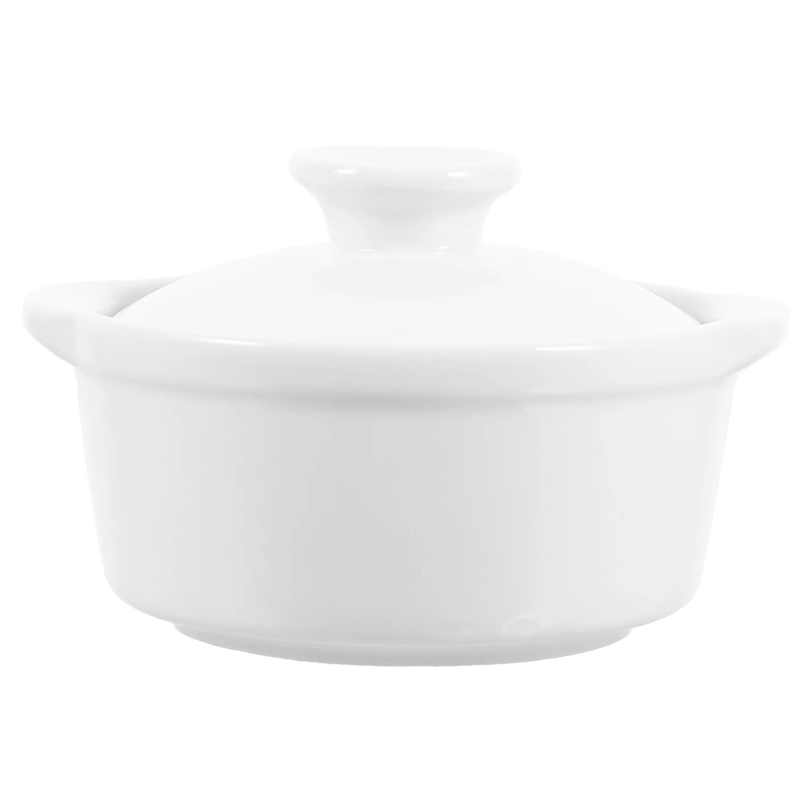 

Ceramic Soup Bowl Lid Handle Dessert Cubilose Egg Cooking Multi Purpose Kitchen Supply Exquisite Design Stylish Attractive