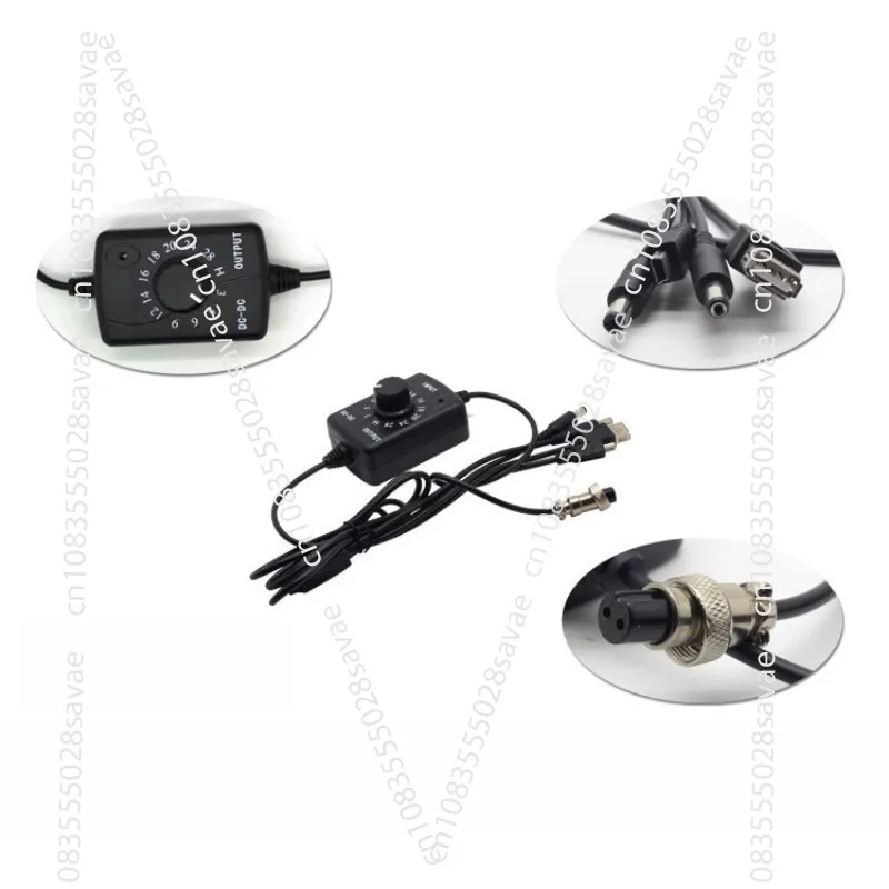 DC voltage regulator 0-28V USB output DC adapter alligator clip output cable