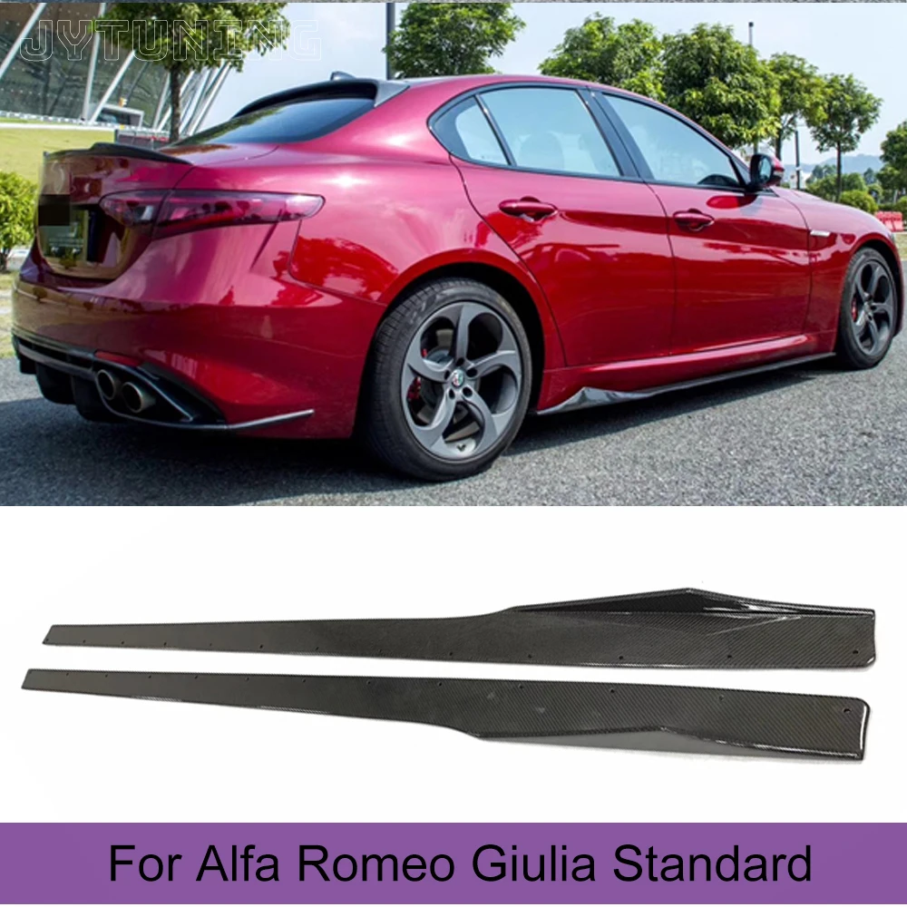 Carbon Fiber Car Side Skirts Bodykit Bumper Side Skirt Cover Fits For Alfa Romeo Giulia Standard and Sport 2017 2018 2019 2020