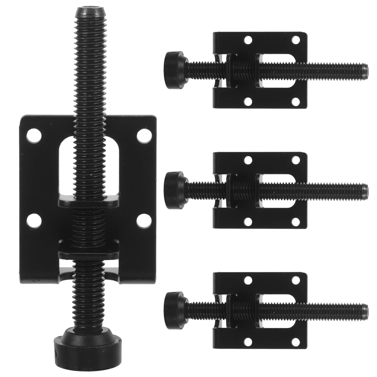 

4Pcs Adjustable Furniture Feet Levelers HeavyDuty TableLeg Extenders for CabinetsDesk Black10cm AntiSlip Stable ScrewAdjustment