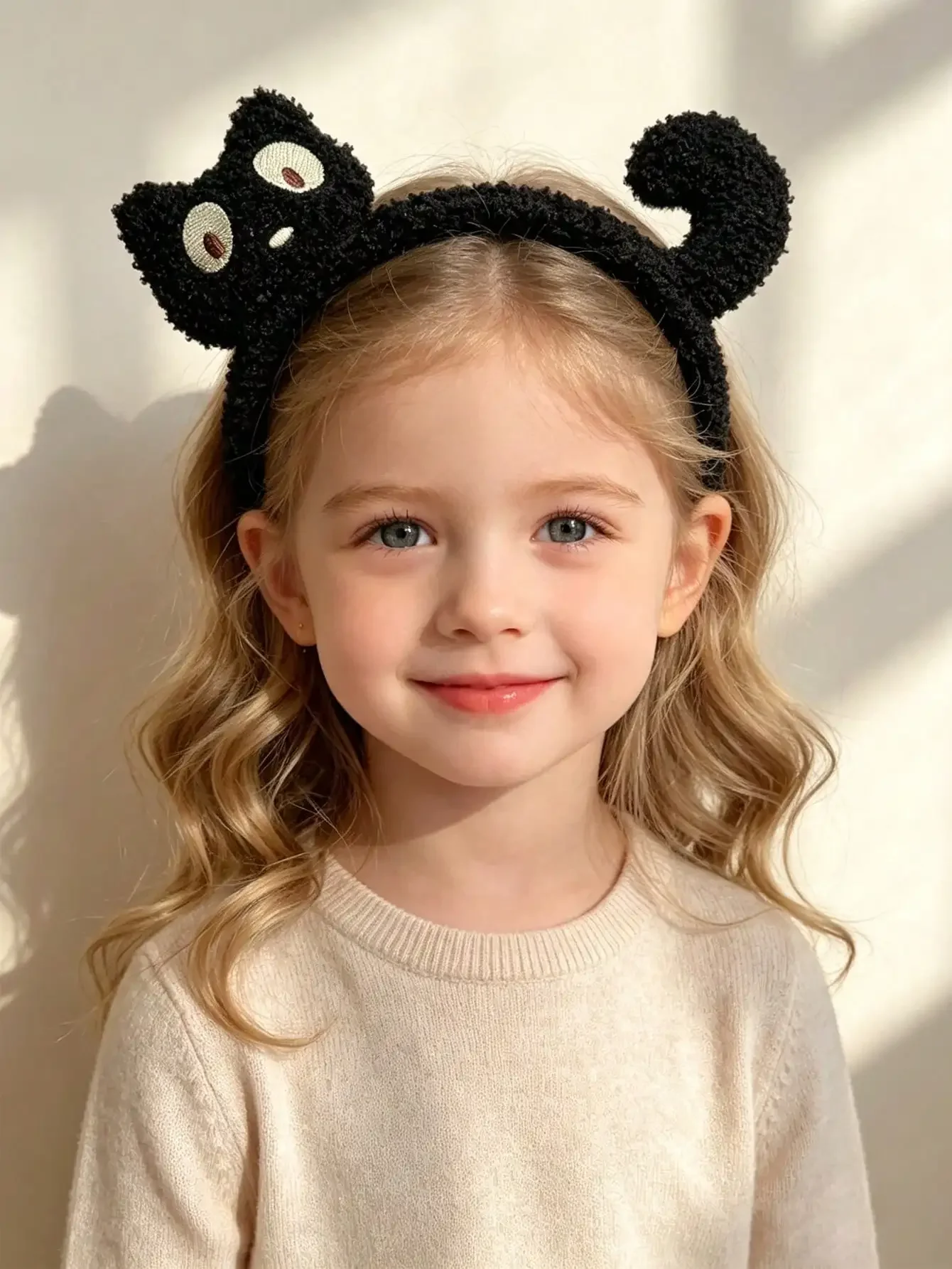 Cute Cartoon Cat Plush Face Wash Headband, Autumn/Winter Versatile Anti-Slip Fashion Hair Hoop Hair Clip Head Accessory