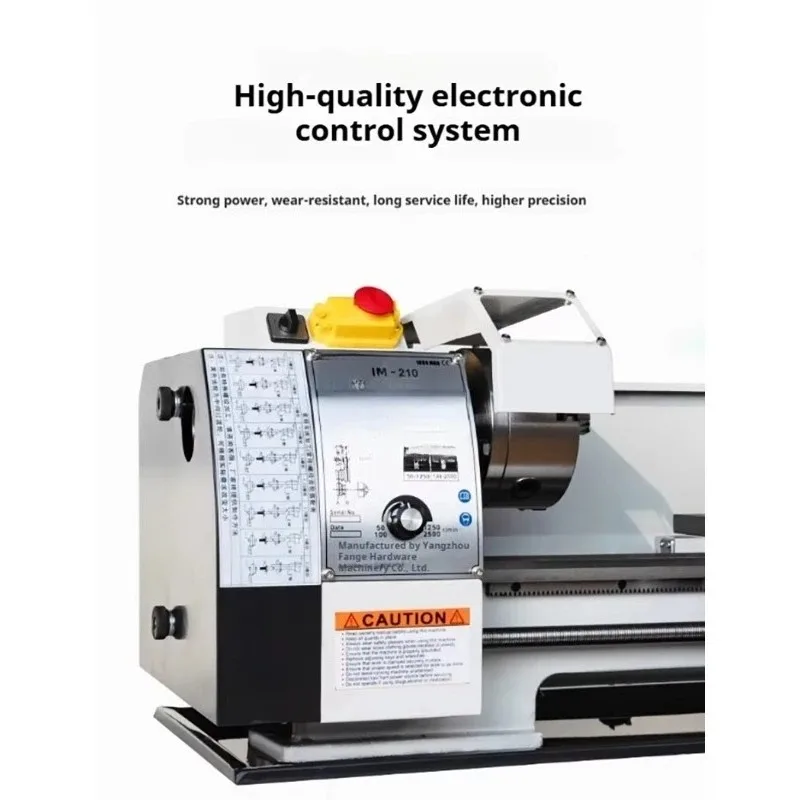 

900W 220V Brushless Mini Metal Lathe Machine Multi-Functional Variable Speed DIY Woodworking Manual Lathe for Small Household