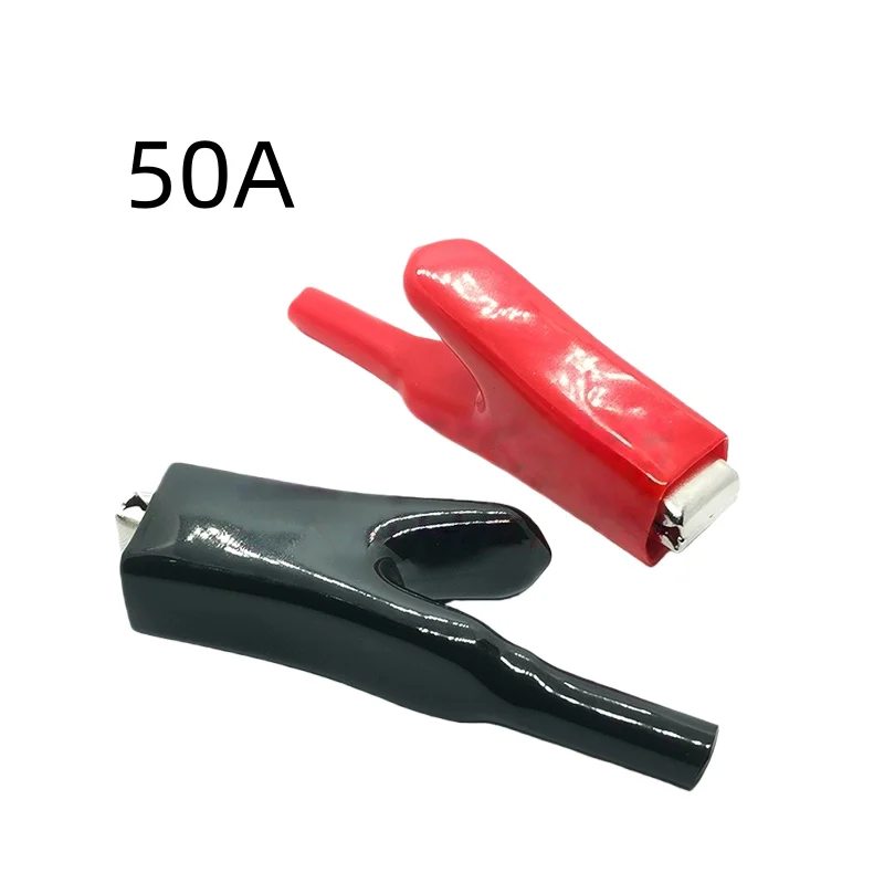 1-10pcs Alligator clip soft silicone sheath large 50A high current 220V high temperature and high voltage resistance test pliers
