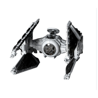 416PCS Star batter TIE Interceptor Fighter Model Opening Hatch Detailed Cockpit Assembly Model MOC DIY Building Blocks Toys Gift