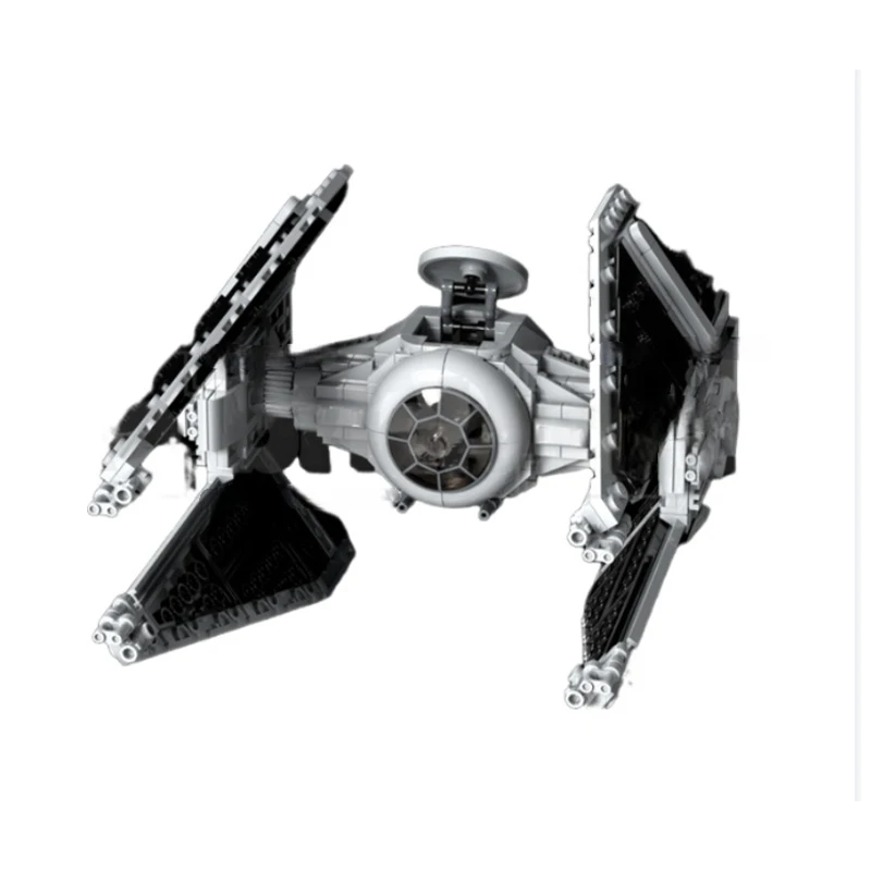 416PCS Star batter TIE Interceptor Fighter Model Opening Hatch Detailed Cockpit Assembly Model MOC DIY Building Blocks Toys Gift