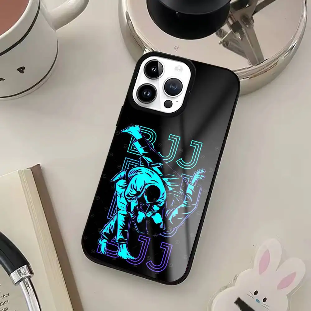 BJJ brasileño Jiu Jitsu funda de teléfono con carga inalámbrica magnética para iPhone11/12/13/14/15/16/17pro Max Compatible con modelos más
