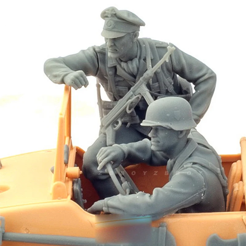 

1/35 Resin Model Figure 2 European Soldiers Gk Micro Miniature 3d Printed White Model Toy Unassembled And Unpainted Kit