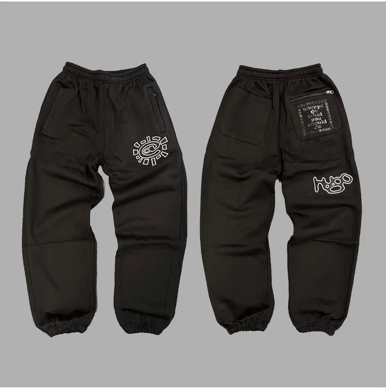 

ADWYSD Fce Lined Hooded Sweatirt And Pants Set High Waist Long Pants Thi Cotton Youth Trend Autumn Winter Collection
