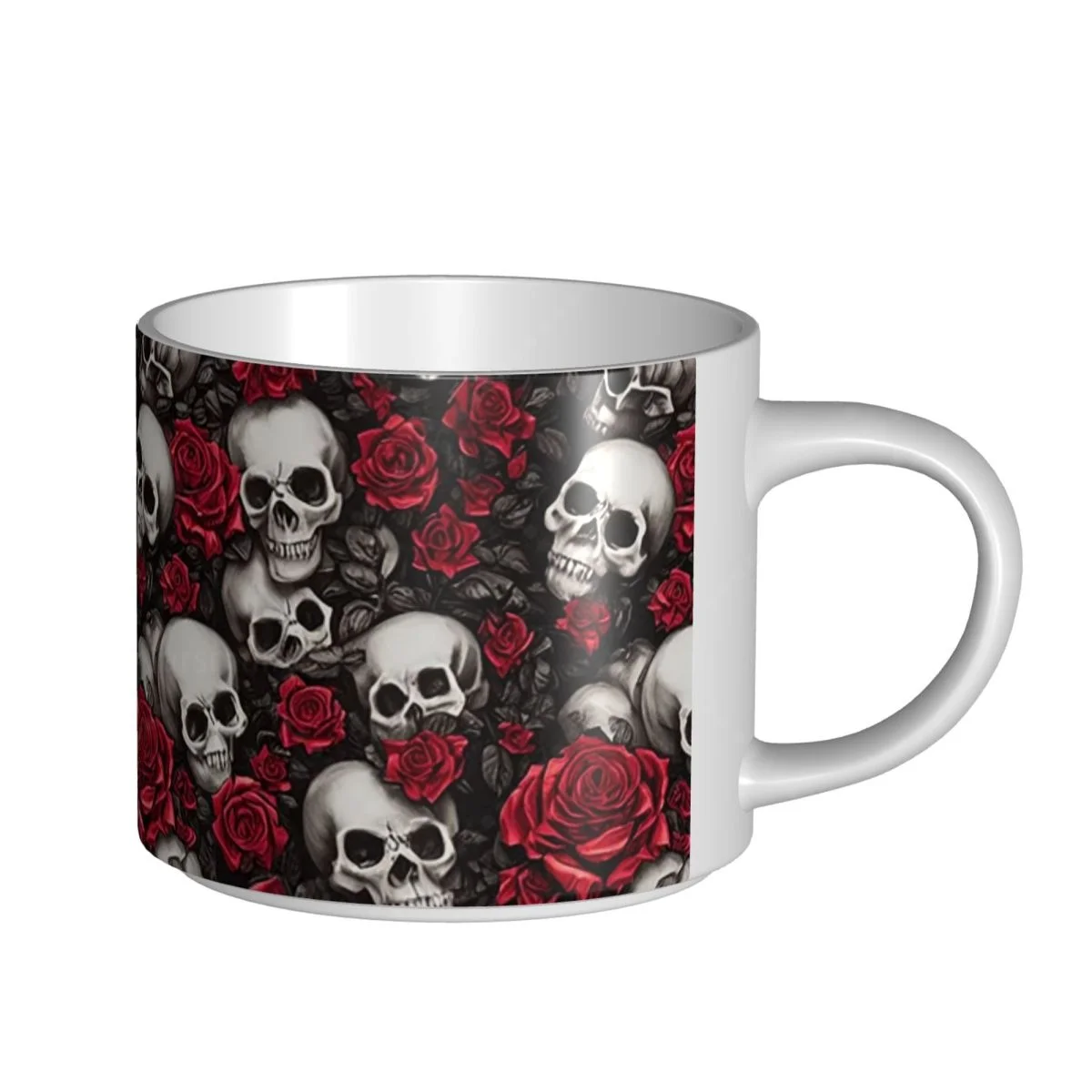 

Scary Retro Skull Large-capacity ceramic mugs durable handmade coffee cups with handle