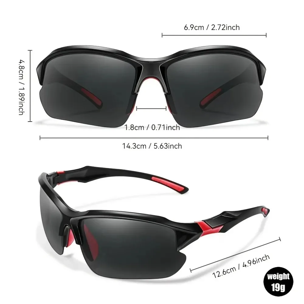 4-Piece YUKY Men's Polarized Fashion Sunglasses - Fitness, Running, Outdoor Glasses with TAC Polarized Lenses - Dream True Color Coating Multi-Color Optional, Random Frame Color, Recommended Christmas and Halloween Gifts