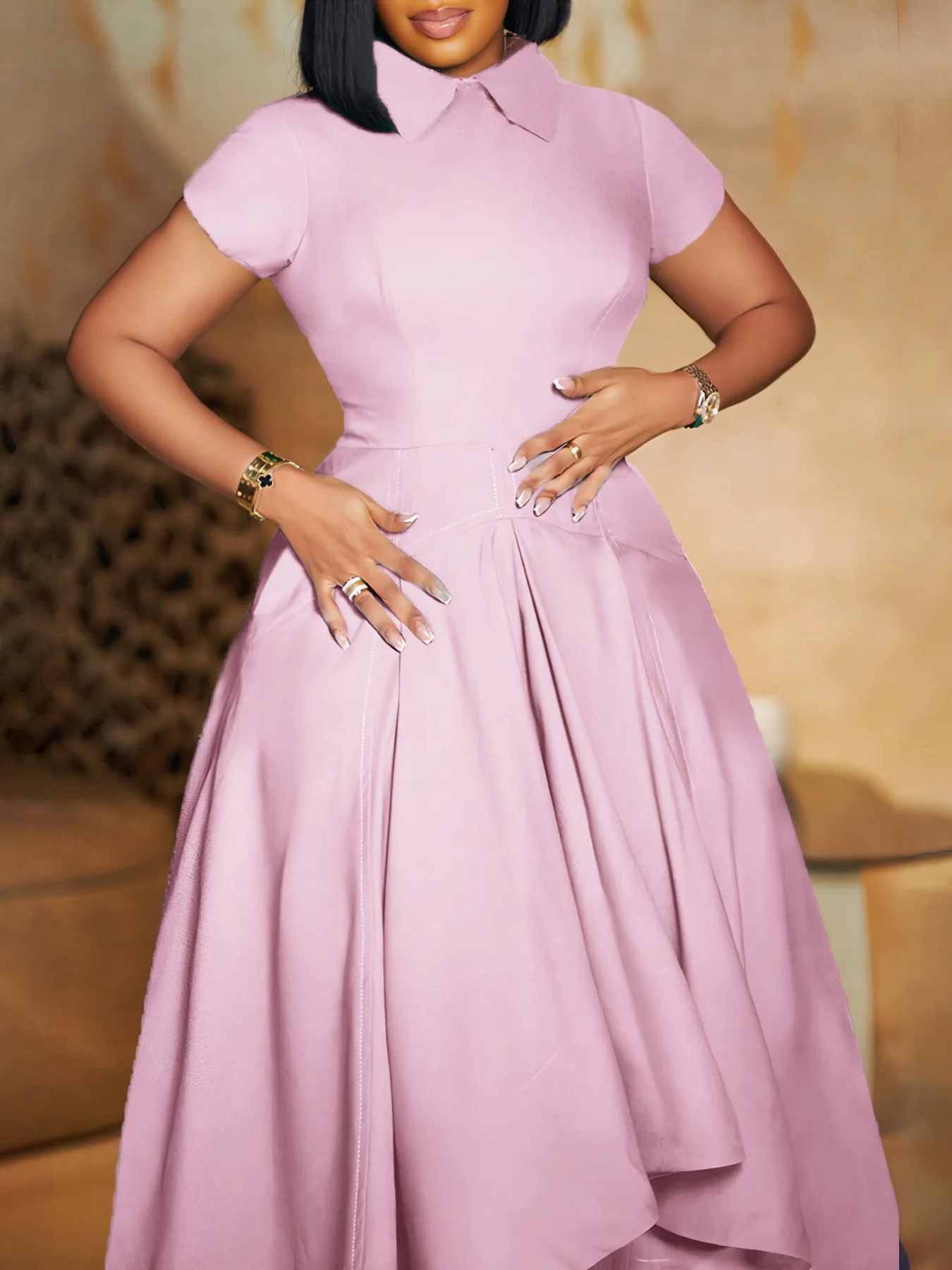 Roupas femininas, temperamento da moda primavera e verão, vestido de banquete de cintura alta, vestido de festa elegante à noite, vestido africano