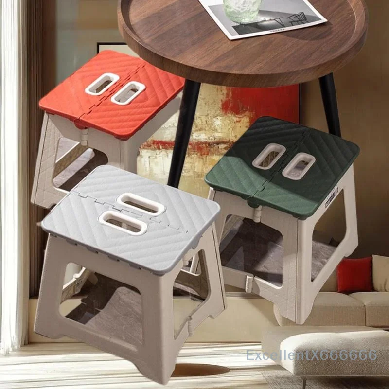 Lightweight Folding Bench, Durable Plastic Footstool for Multi Use, Kitchen Secure Grip