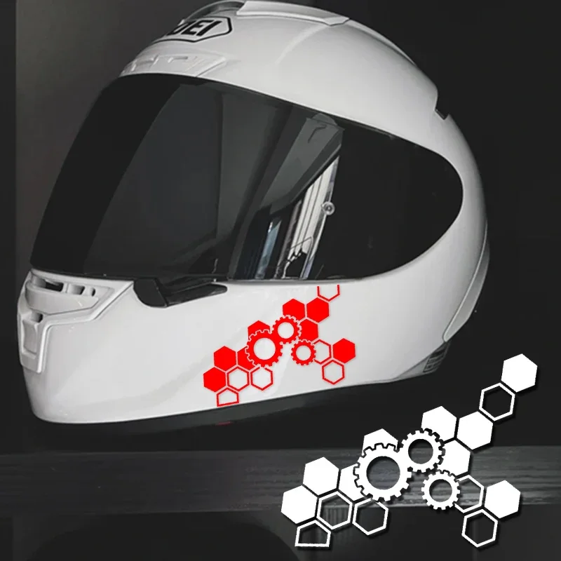1PC Honeycomb Gear Motorcycle Stickers Refit Motorbike Fairing Fuel Tank Scooter Body Deocr Waterproof DIY Helmet Vinyl Decals