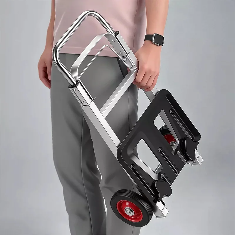 Multifunctional Hand Cart Portable, Foldable, and Telescoping Flatbed Hand Cart Logistics and Warehouse Luggage/Parcel Transport