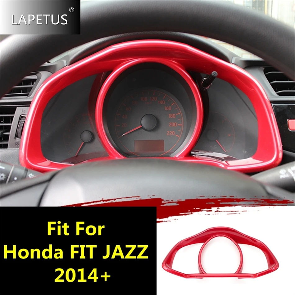 Car Dashboard Instrument Display Frame Panel Decoration Cover Trim For Honda FIT JAZZ 2014 - 2020 ABS Red Interior Accessories