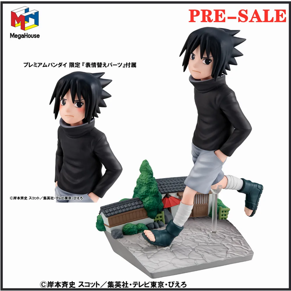 Original Megahouse Anime Figure GEM Naruto Uchiha Sasuke Go Shippuden Action Figurine Collector Bandai Toys Model 14cm