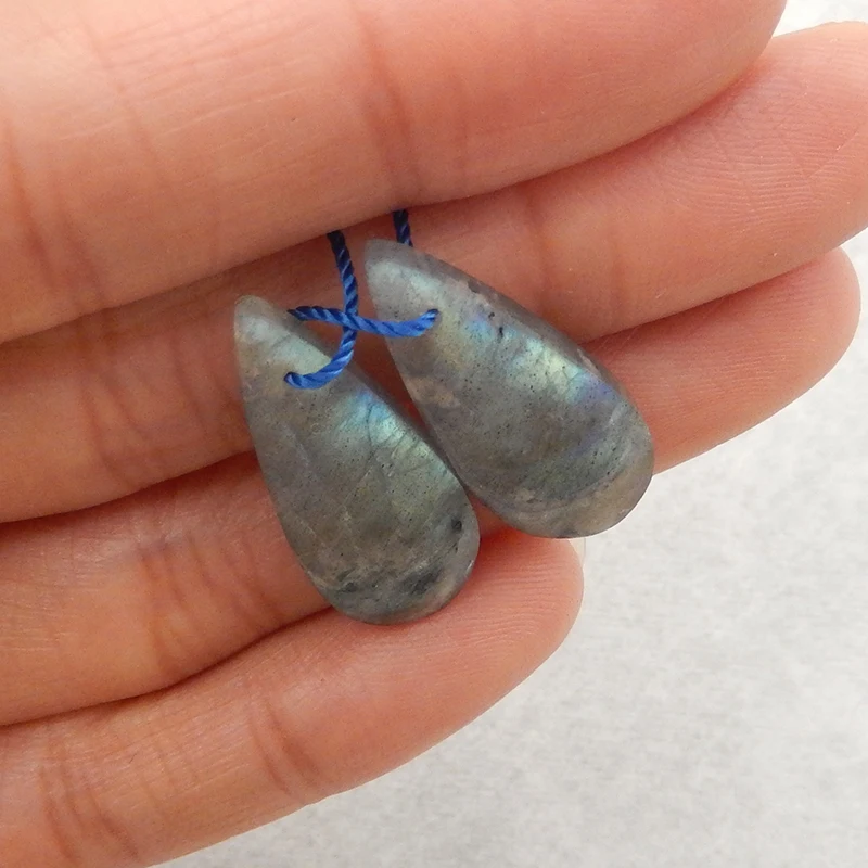 

Popular Stone Earrings Beads Natural Stone Labradorite Earring Beads 27x11x4mm 4.7g Semiprecious Fashion Jewelry Accessories