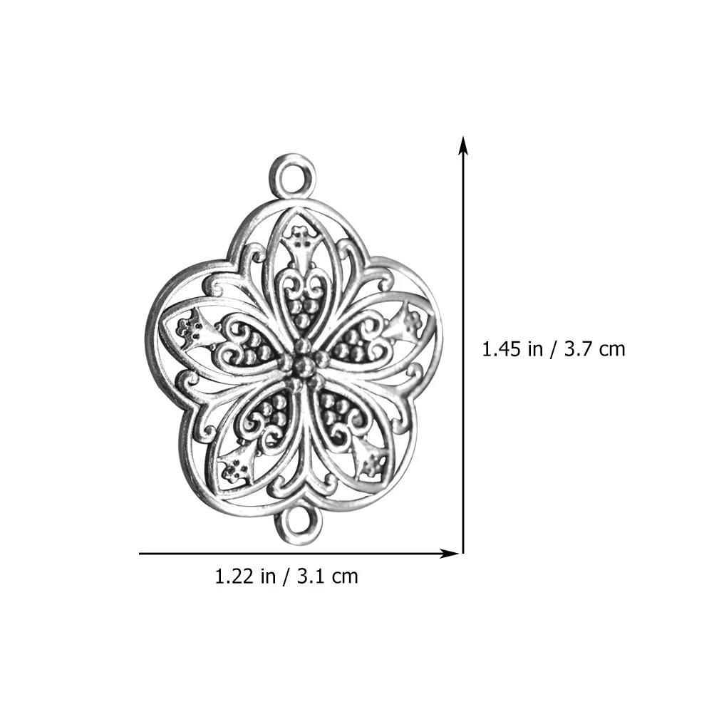 

20Pcs Vintage Alloy Flower Charms Connectors Hollow Pattern DIY Jewelry Making Accessories for Necklace Bracelet Key