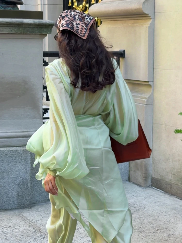 Schal-Stil, tiefer V-Ausschnitt, durchsichtiger Overall für Damen, sexy, lange Ärmel, mit Schnürung, schmale Jumpsuits, transparente Damen-Partykleidung – Detail 15