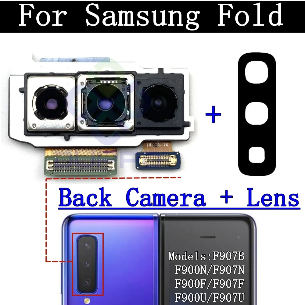 Rear Camera Module Flex Cable For Samsung Galaxy Z Fold2 Fold3 Fold4 Fold 5 Fold 5G Front Selfie Back Camera Lens Parts