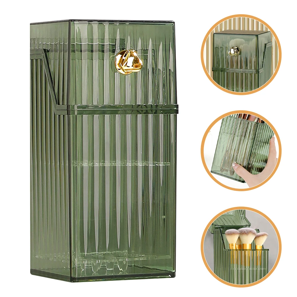 

Makeup Brush Organizer Plastic Container Vanity Supplies Makeup Brush Container Compartment Design Storage Travel Pen