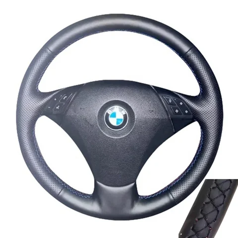 Для BMW E60 523 530 523li 525 520li 535 545i кожаный чехол на руль из микрофибры с ручной прошивкой