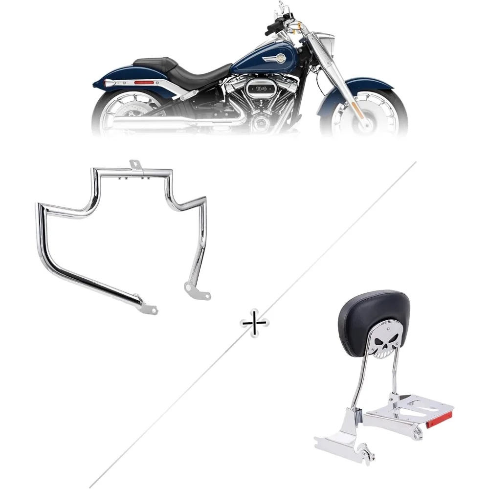 

Распродажа комплектов защиты двигателя и штанги Sissy для Harley Davidson Softail FL Deluxe Fat Boy Slim Heritage Springer Classic Cross Bones