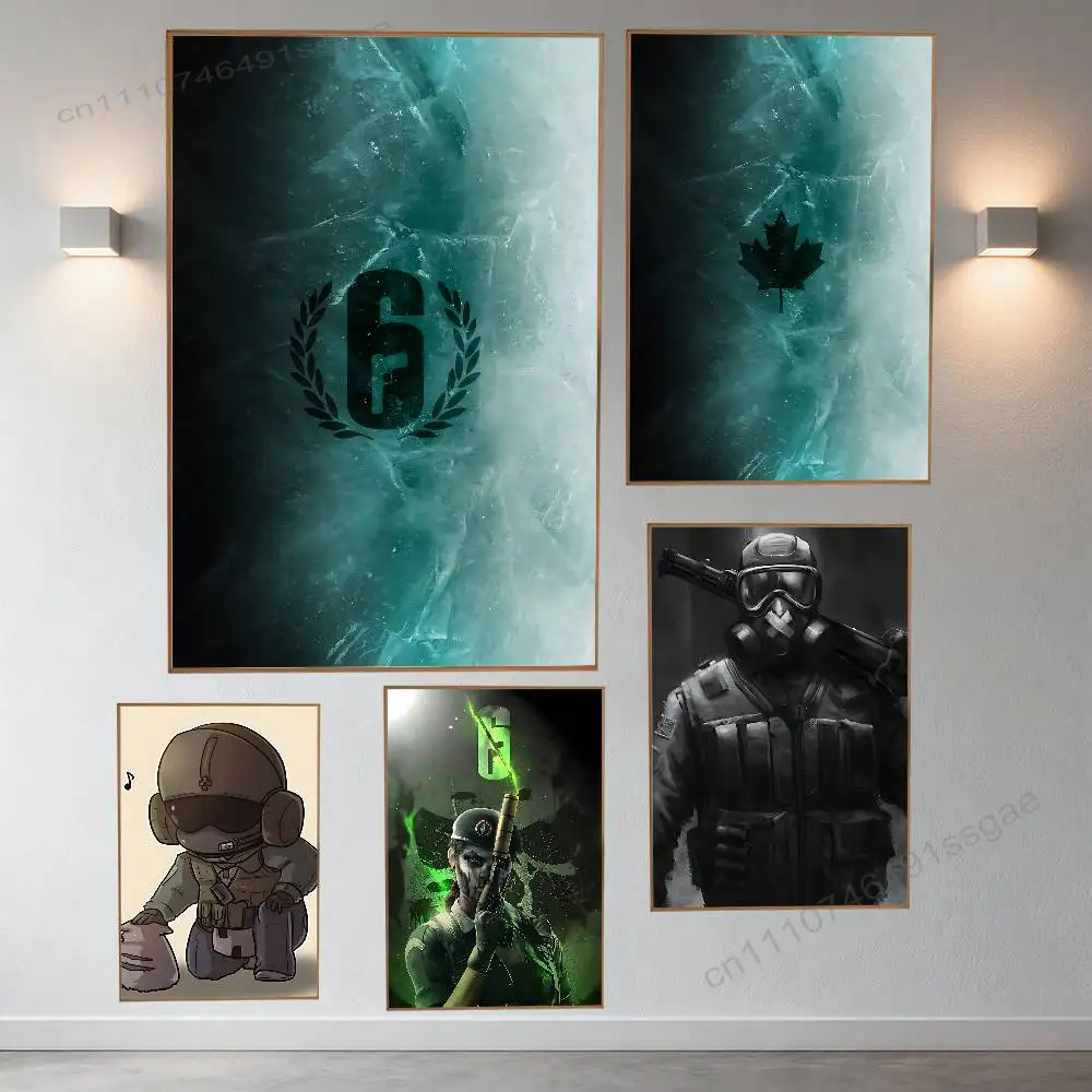 

R-Rainbow S-Six S-Siege Retro Fashion Pictorial Poster Sticky Poster Paper Sticker DIY Room Bar Cafe Wall Decor Gift