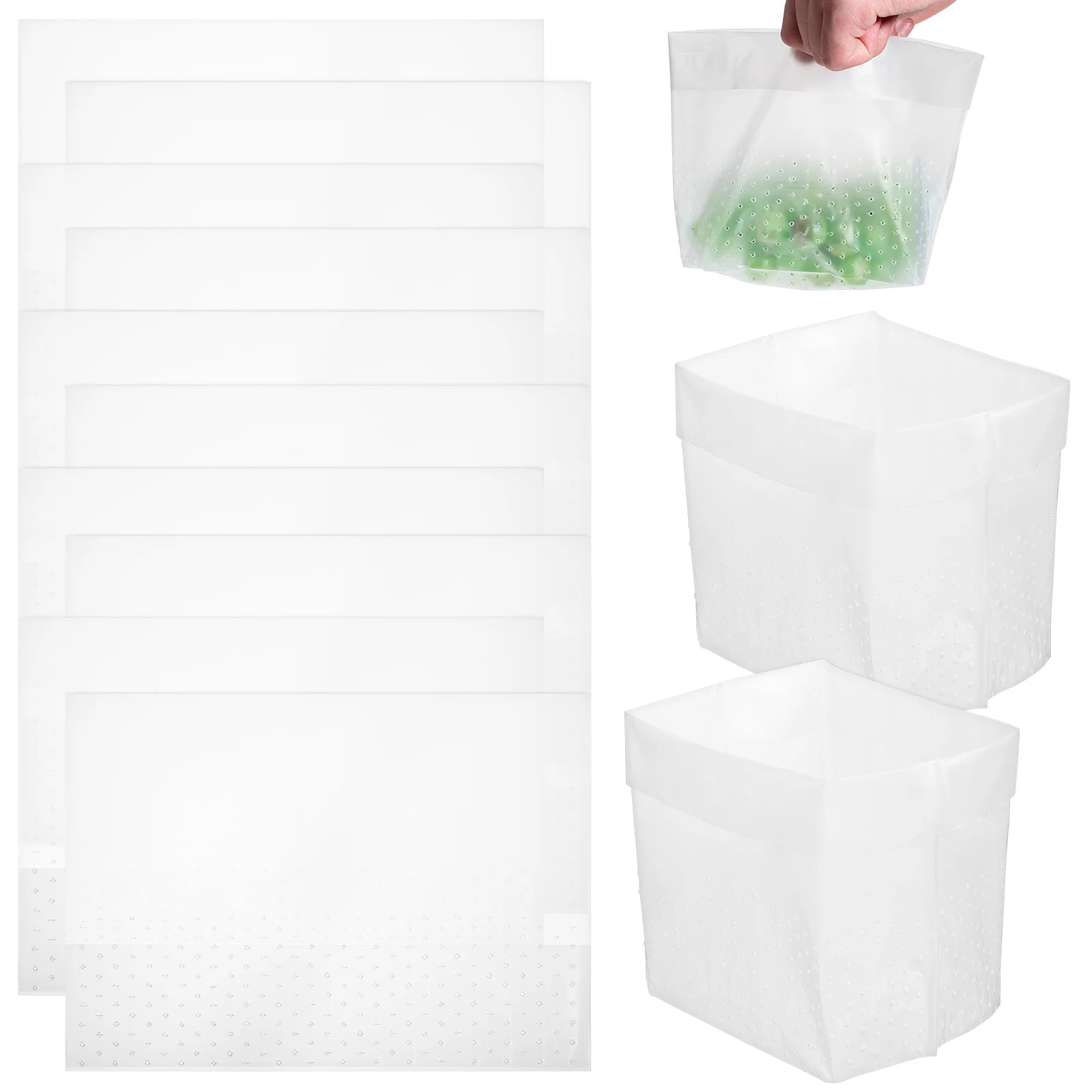 150 Pcs Sink Self-standing Garbage Office Trash Can Kitchen Waste Bags Seal Filter Clear Bin