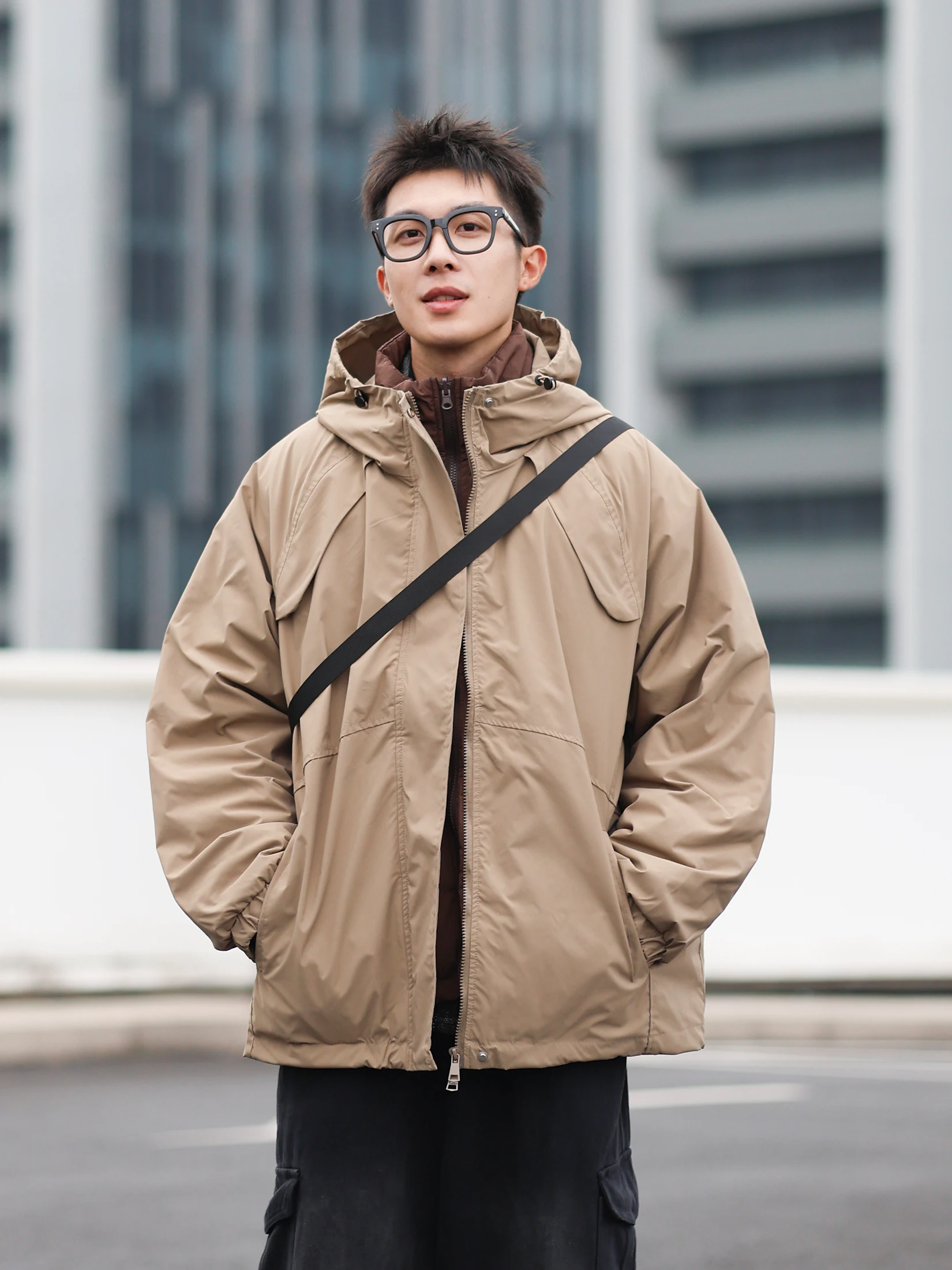 

Мужская зимняя куртка-трансформер с капюшоном, утепленная пухом, из полиэстера, на молнии, повседневная