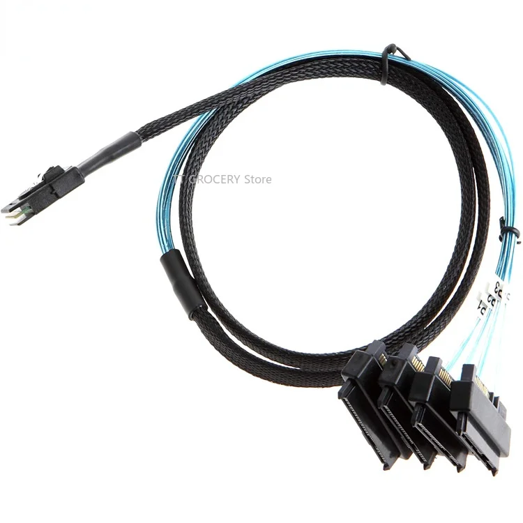 0.5M/1M Mini SFF-8087 To 4 SFF-8482 SATA Connectors with SATA Power Cable Computer Office Supplies