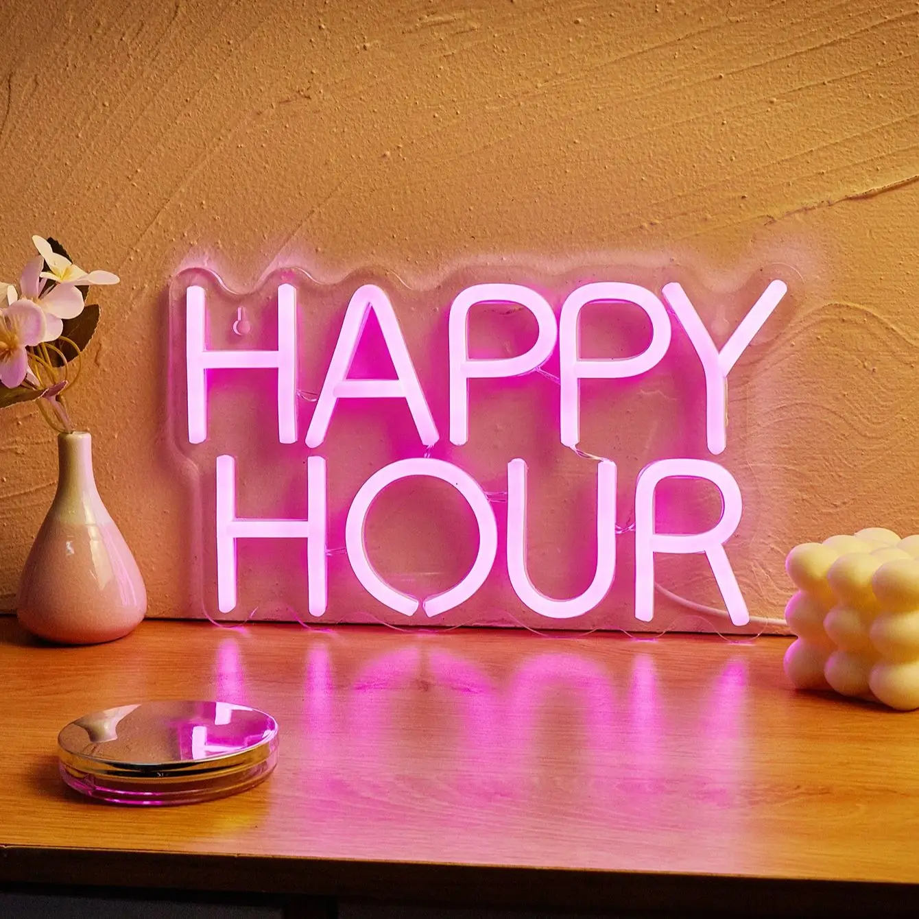 

Светодиодные неоновые вывески Chi-buy LED Neon Happy Hour с питанием от USB, ночник, подходят для спальни, свадьбы, игровой комнаты, в качестве подарка.