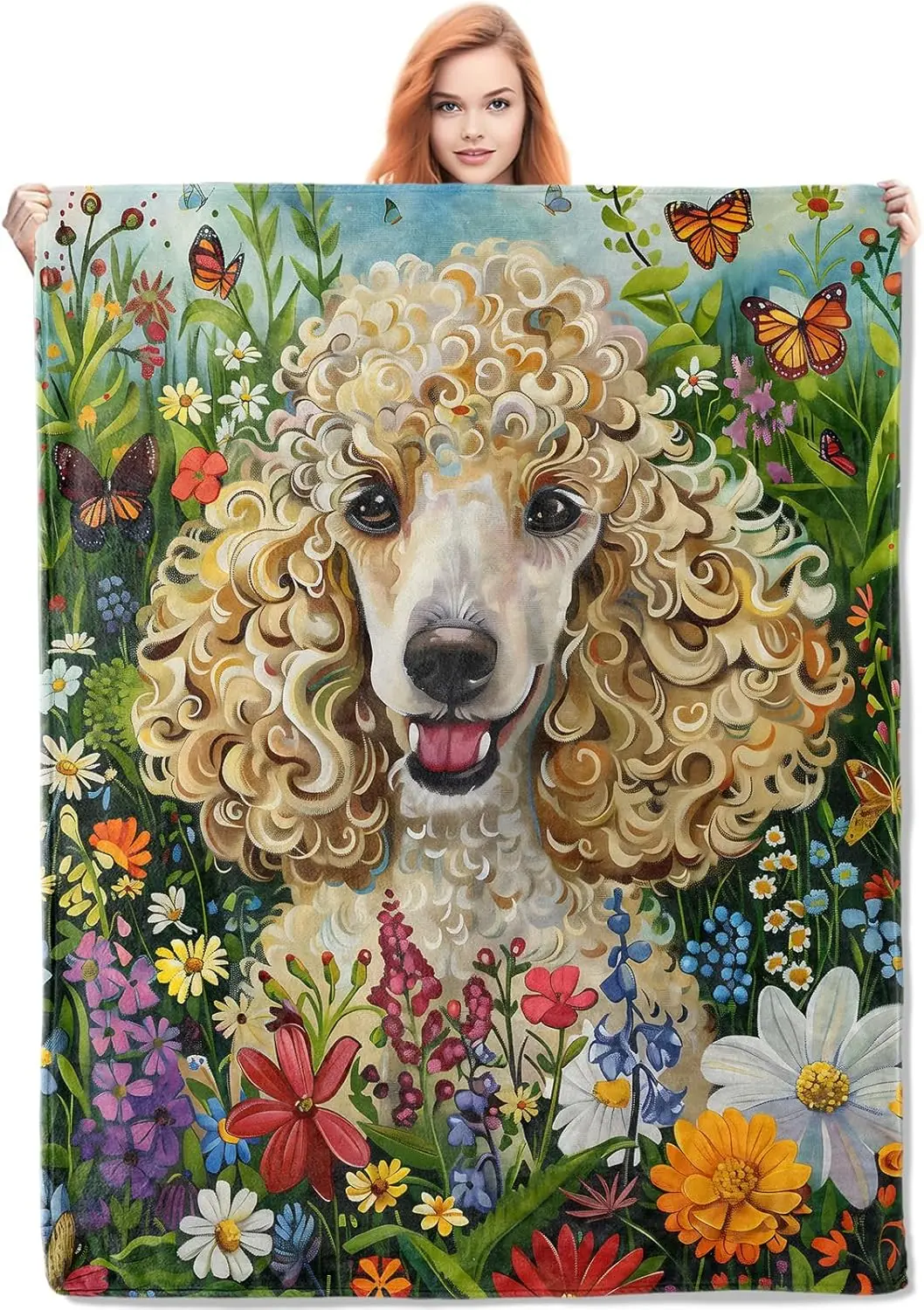 

Poodle Flannel Blanket Poodle Gifts Poodle Dog-Themed Blanket for Women Soft Lightweight Throw Blankets for Bed Custom blankets