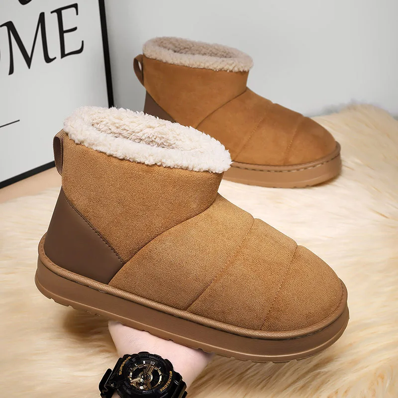 Men Winter Boots Shoes Fashion Sneakers Light Weight Non-Slip Male Snow Shoes High Top Home Warm Shoes Cotton Mens Ankle Boots