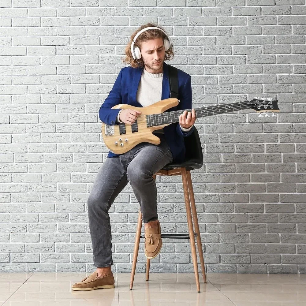 

Электрогитара GIB Bass Guitar, полноразмерная, для школьных оркестров, 6 струн, с чехлом