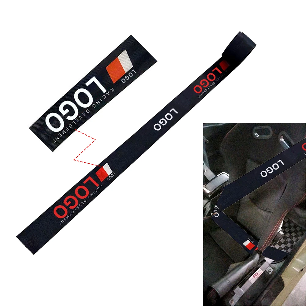 Universal JDM Style Short Plush Seat Belt Logo Strengthen Strap Racing Car Element Combination For Toyota TRD Car Styling