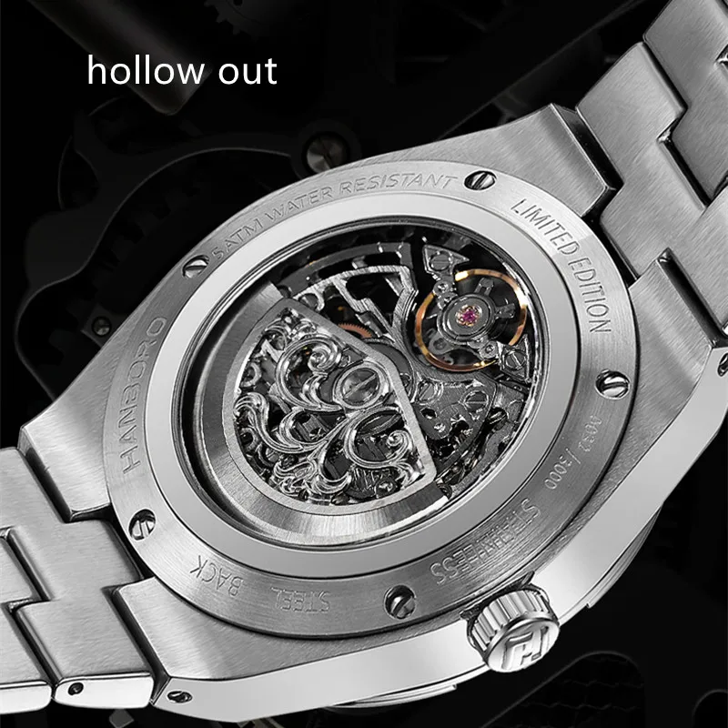 Original Man Watch Hollow Luminous Unique Crystal Watch For Men Automatic Mechanical Waterproof Mechanical Watch Montre Homme