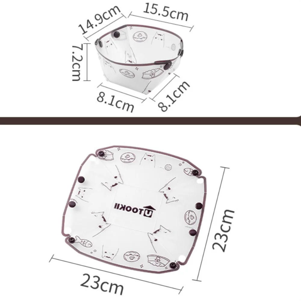 New Foldable Camping Tableware PP Cartoon Cat Travel Dishware Easy to Clean Lightweight Folding Tableware Outdoor Accessories