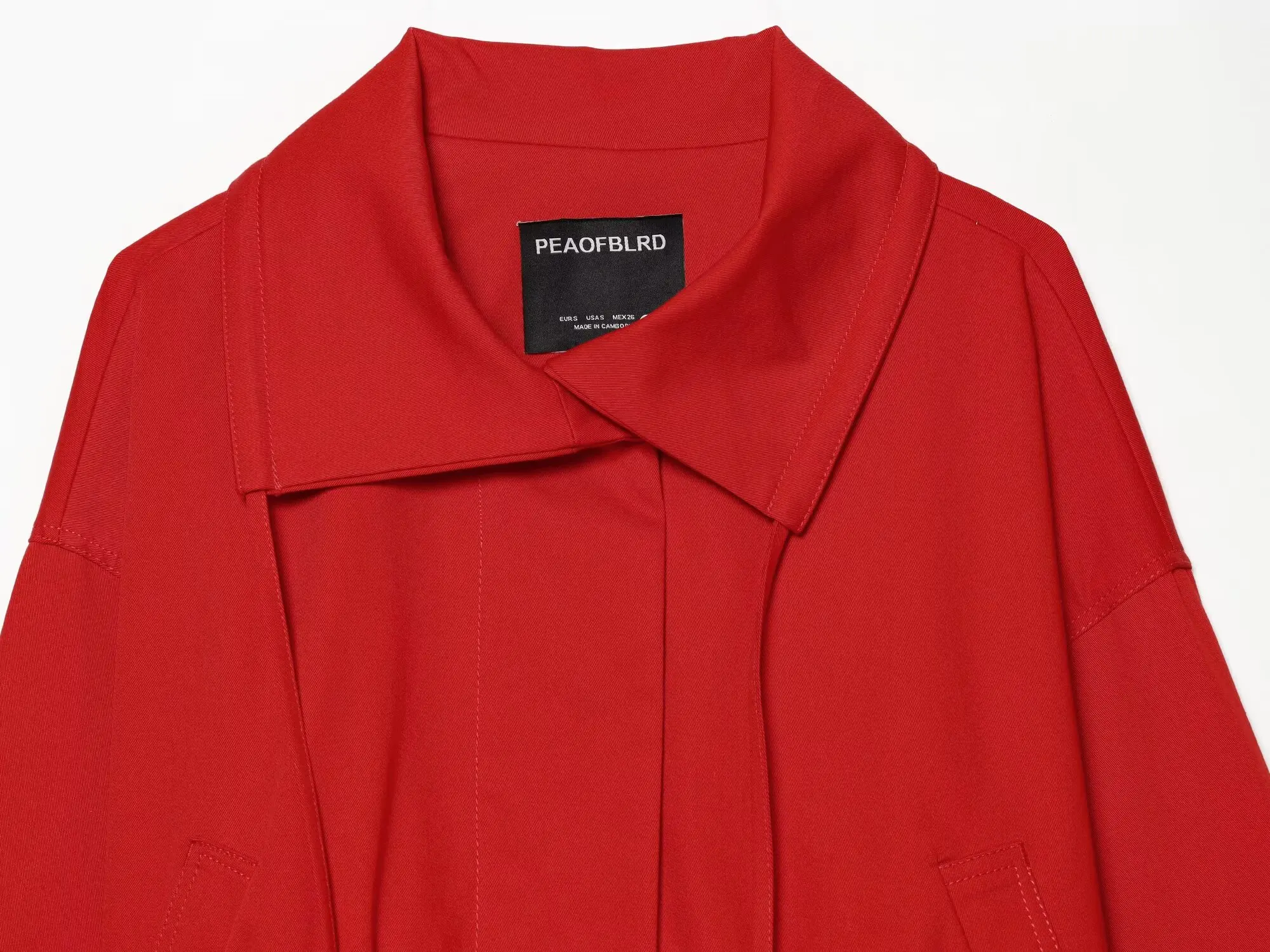 HH Damen Elegante Cropped Utility-Jacke Asymmetrischer Kragen Taillengürtel Oberbekleidung Frühling Herbst Business Casual & Business Wear – Detail 4