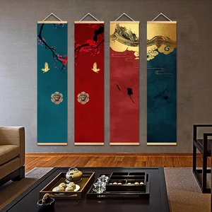 الزهور الصينية النباتات الخضراء ملصقات قماش ، صور لغرفة النوم ، غرفة المعيشة ، فن الجدار ، الخشب الصلب ، التمرير لوحات الديكور مع الإطار أفضل 10 مبيعات إطارات صينية - رقم 9