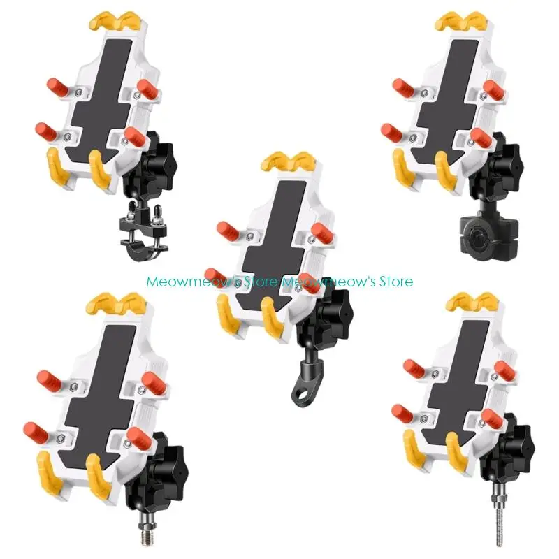 W91A Universal Adjustable Motorcycle Bike Phone Mount Holder 360 Rotation Durability