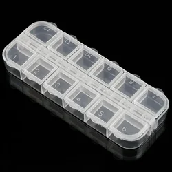 6/12Grids Transparent Plastic Storage Medicine Box Independent Open Cover Jewelry  Nail Storage Box Wholesale