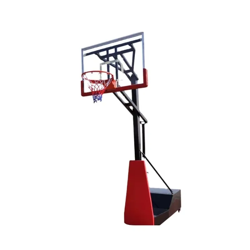 

YTYIN Adjustable Foldable Steel Basketball Hoop Stand with Glass Fiber Backboard for Children Indoor/Outdoor Home Court Use