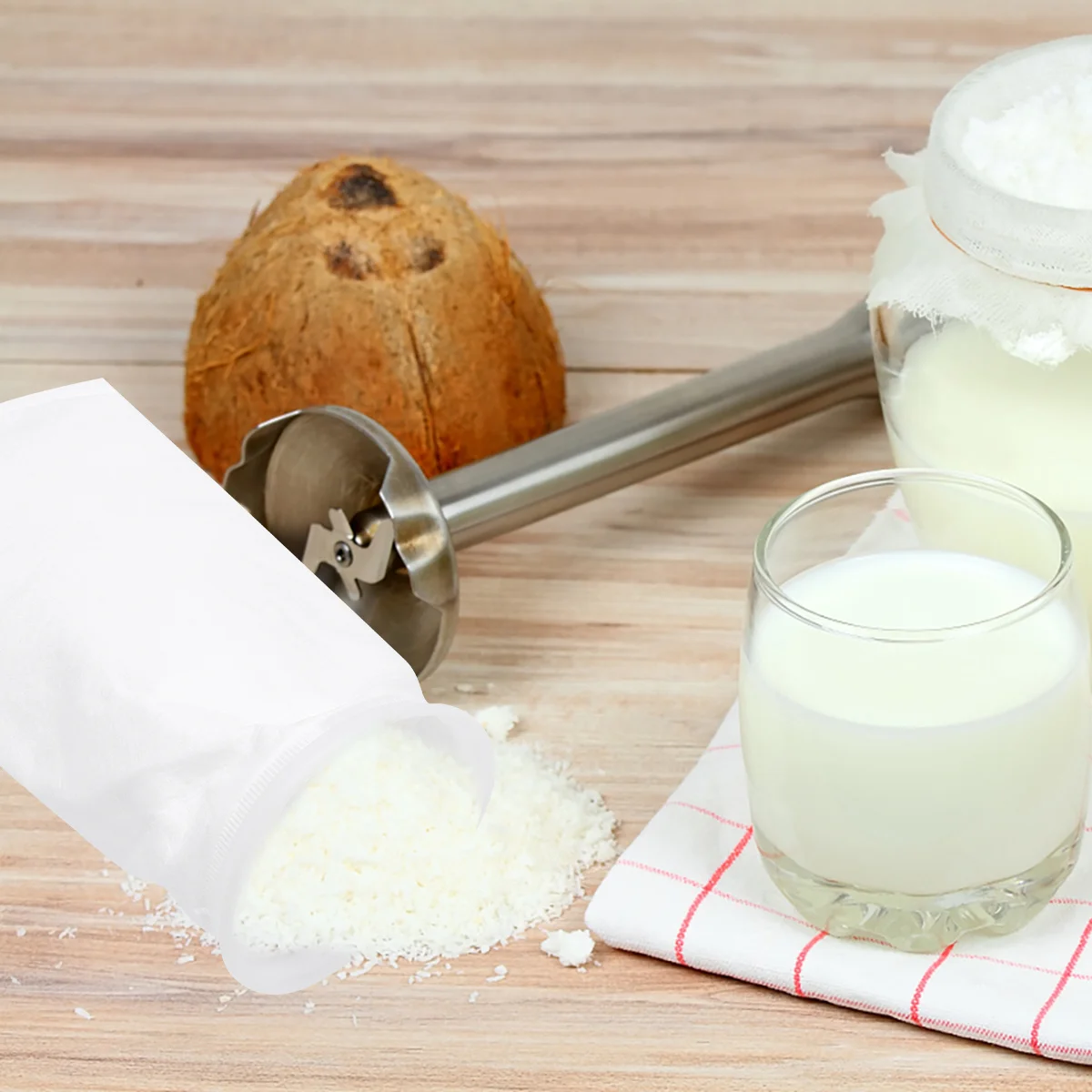 

2pcs Non-Woven Food-Grade Filter Bag For Nut Milk Soy Juice Strainer Reusable Handle Kitchen Accessories