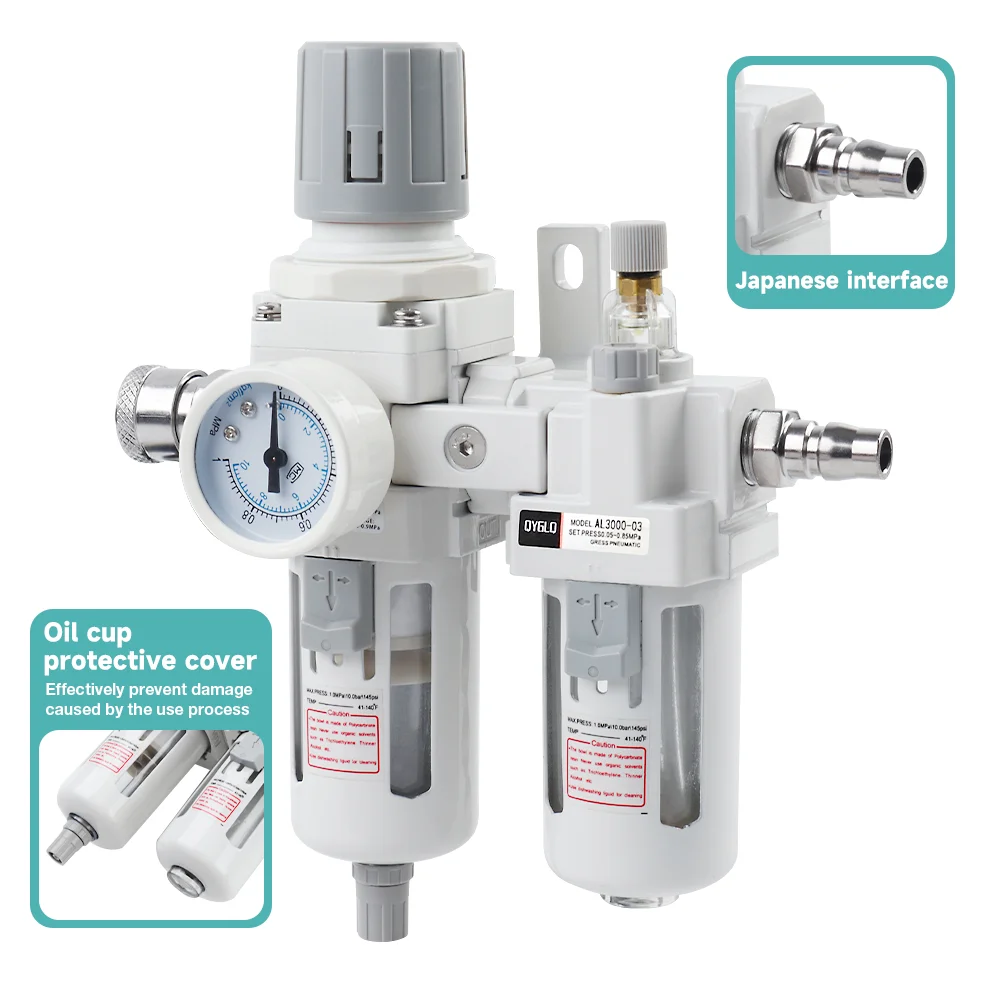 Pipeline Pressure Regulator,Home Oil-water Separator, Thread 3/8",Including Lubricating Oil Atomizer, Air Source Processing Tool