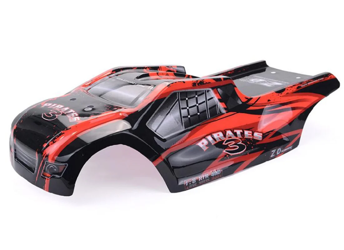 

ZD Racing 1/8 аксессуары для радиоуправляемого автомобиля 8460 08423, корпус из ПВХ для грузовиков, красный, серый корпус автомобиля, детали