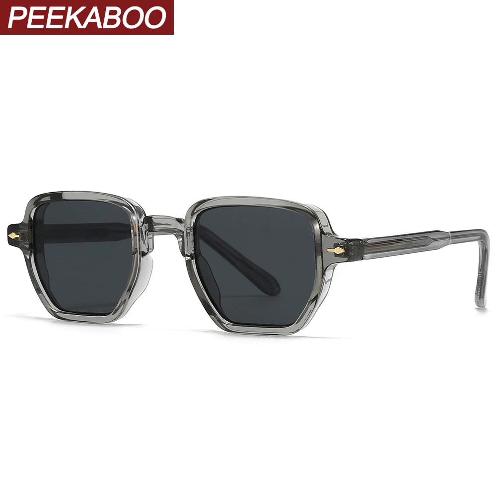

Peekaboo square frame sunglasses for men acetate grey brown ladies sun glasses uv400 male driving summer polygon unisex